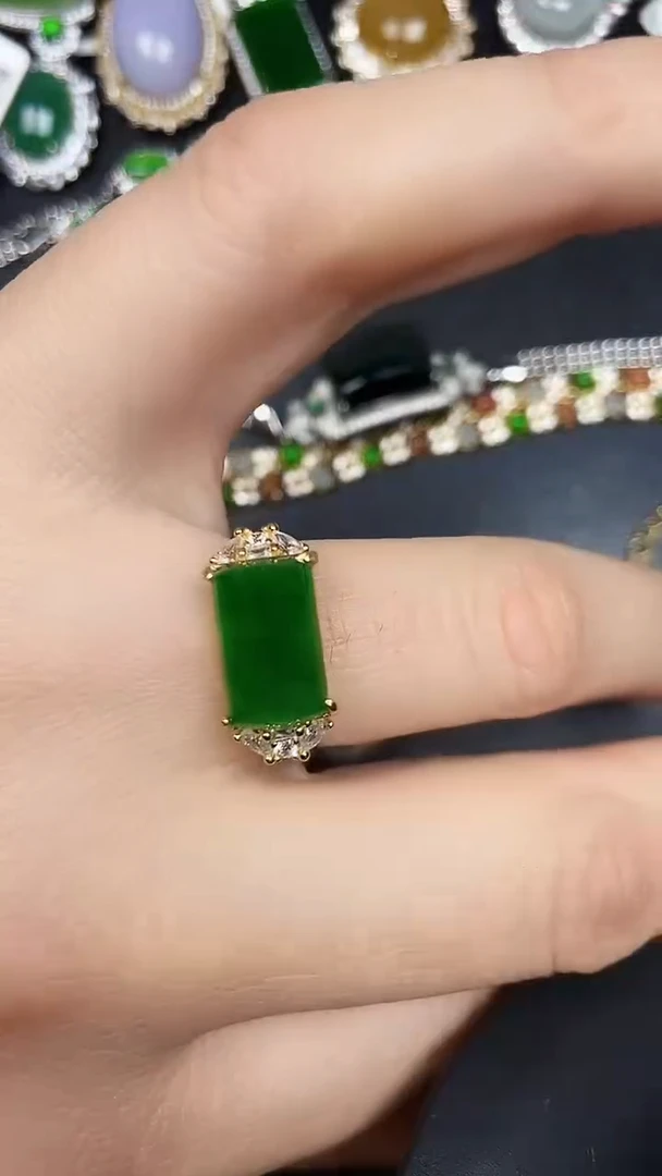 银S925镶嵌戒指翡翠3160