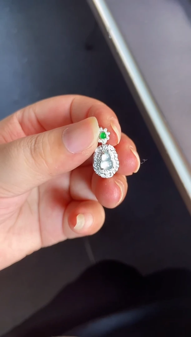 吊坠(不含链)银S925镶嵌翡翠1