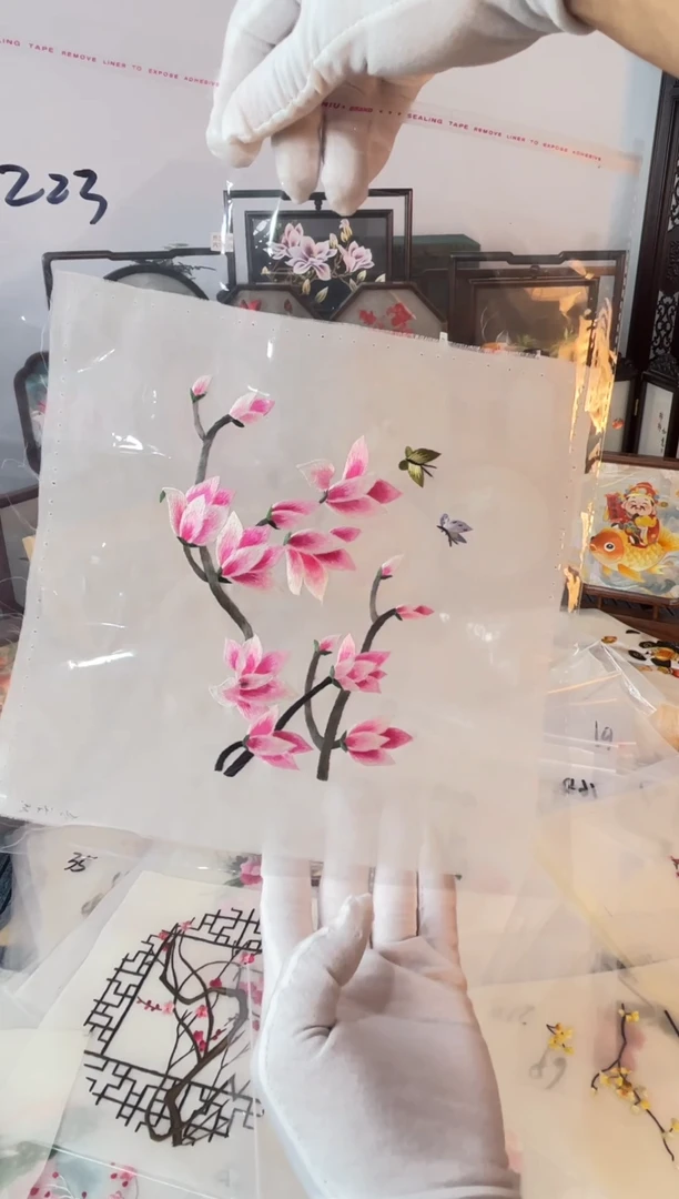 织绣纯手工苏绣双面绣绣布223
