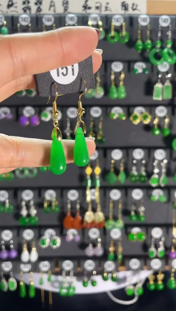 【闪购商品】翡翠耳饰银S925镶嵌151..