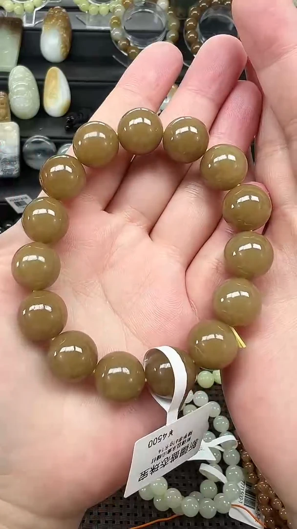 未镶嵌手链和田玉（糖玉）新疆金山糖料满糖  卡14