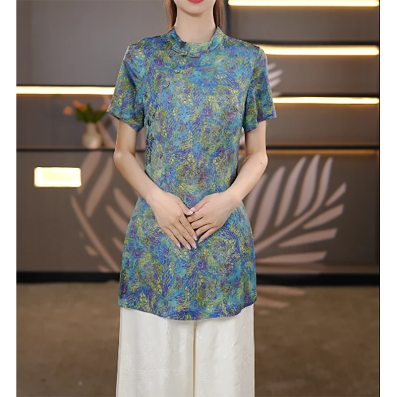 2025夏季新款新中式气质百搭轻薄舒适修身显瘦衬衫上衣