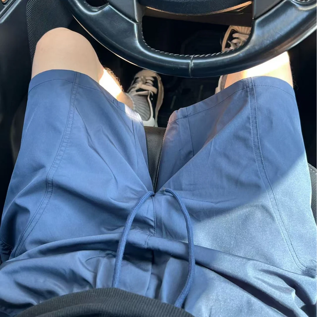 夏季新款2025男宽松五分裤运动潮流轻薄透气大码速干直筒短裤男