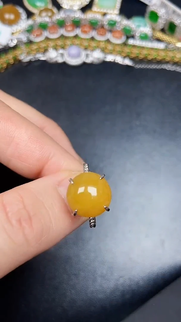 银S925镶嵌戒指翡翠3390