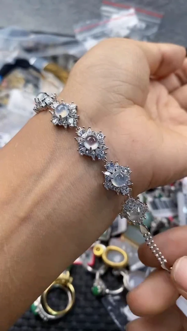 银S925镶嵌戒指翡翠10-10-10       8