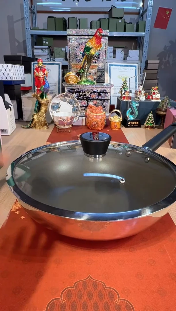 【闪购商品】杯168红厨陶瓷不粘炒锅钛陶32cm