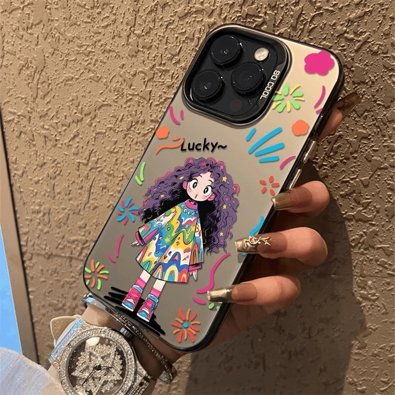 小女孩适用于苹果华为荣耀vivoOPPO小米15苹果16一加手机防摔壳