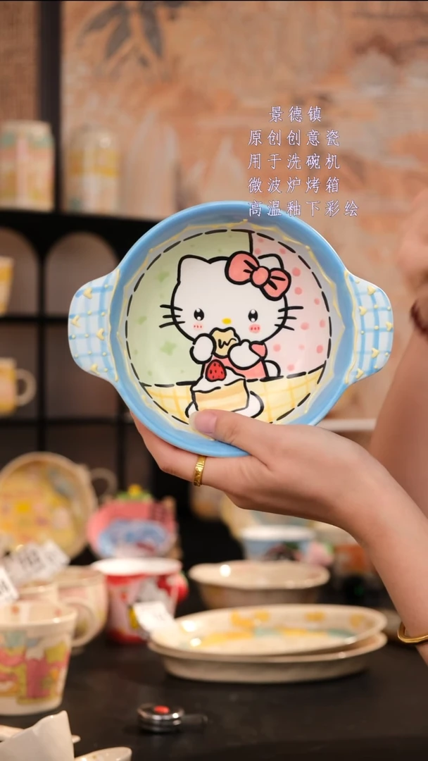 摆件景德镇手工手绘设计师款