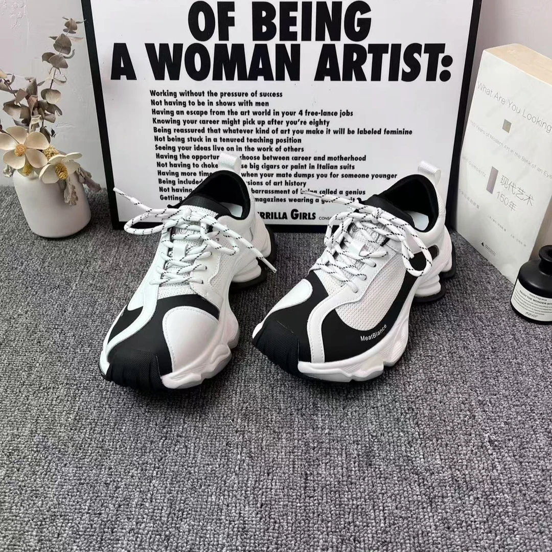 女士圆头时尚休闲鞋情侣春季潮鞋夏季潮流百搭透气厚底防滑