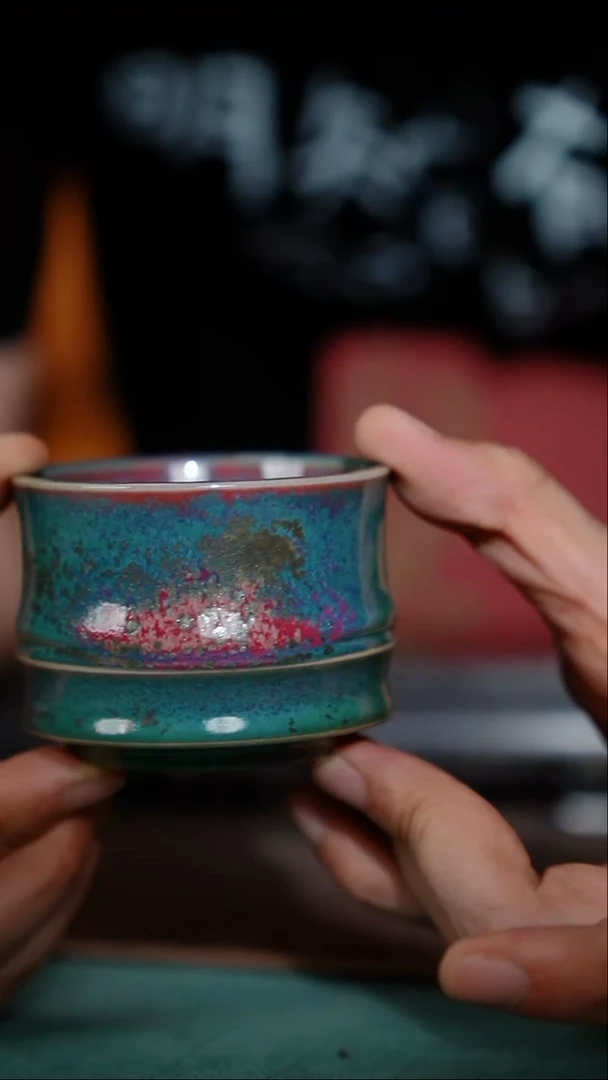 182-1竹节杯（炉钧釉）