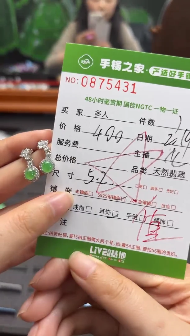 【闪购商品】翡翠耳饰银S925镶嵌多人