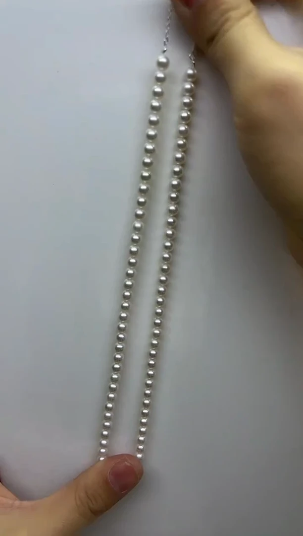 项链未镶嵌淡水珍珠白色正圆5-6mm