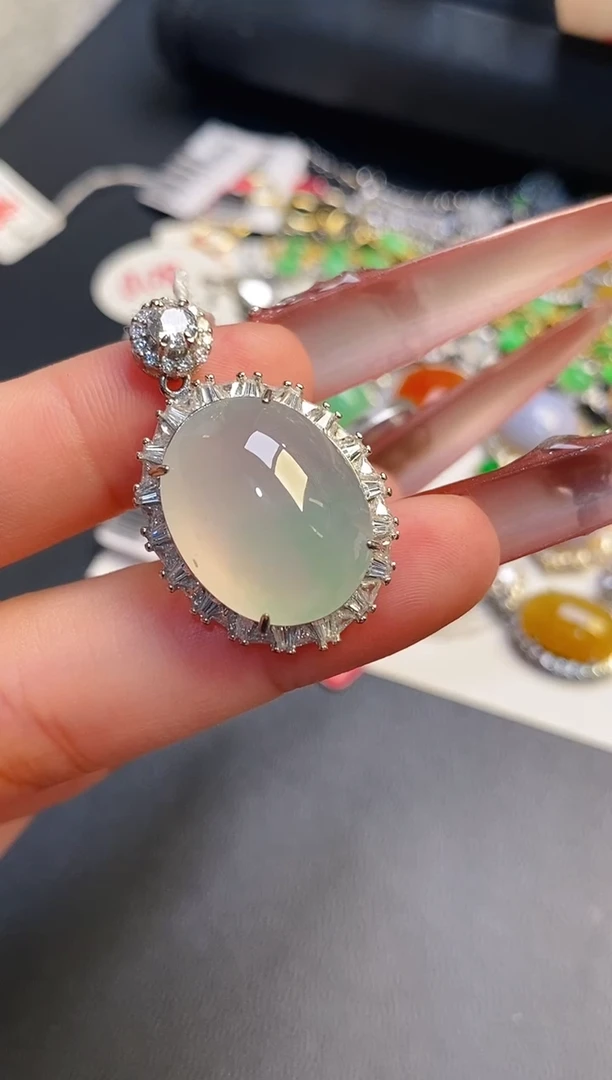 银S925镶嵌戒指翡翠天然