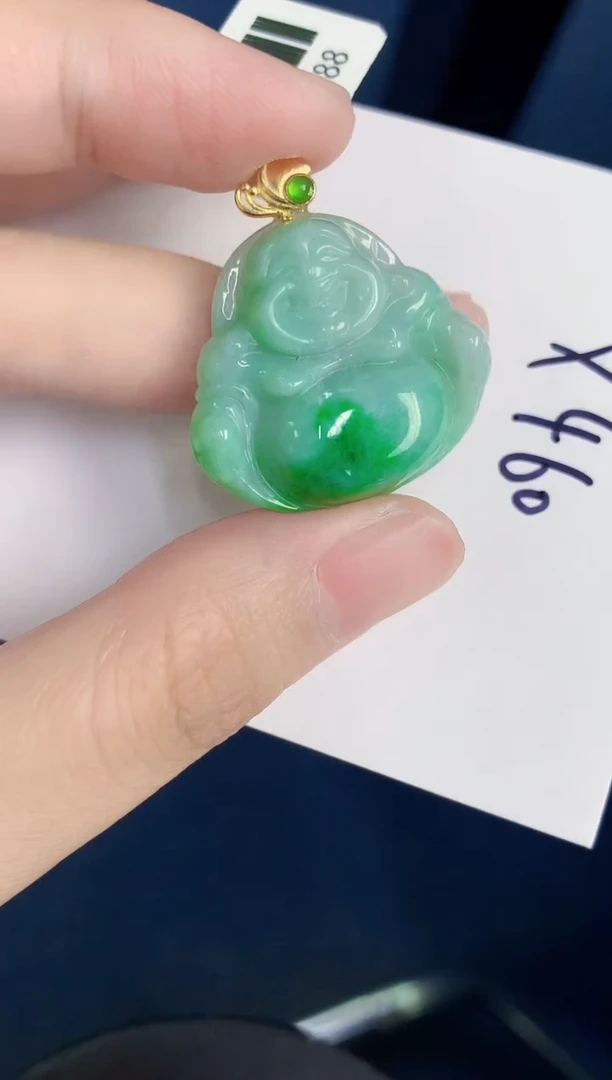 颈饰银S925镶嵌翡翠天然翡翠缅甸A货