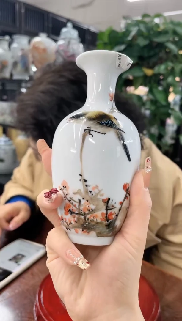 【闪购商品】065陶瓷供应链粉彩花鸟画片赏瓶