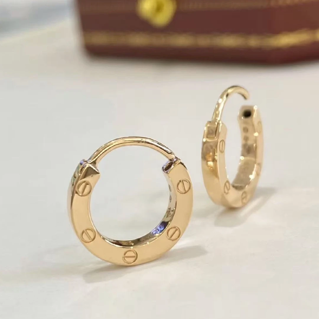 18K金无钻小饼耳扣 CZ