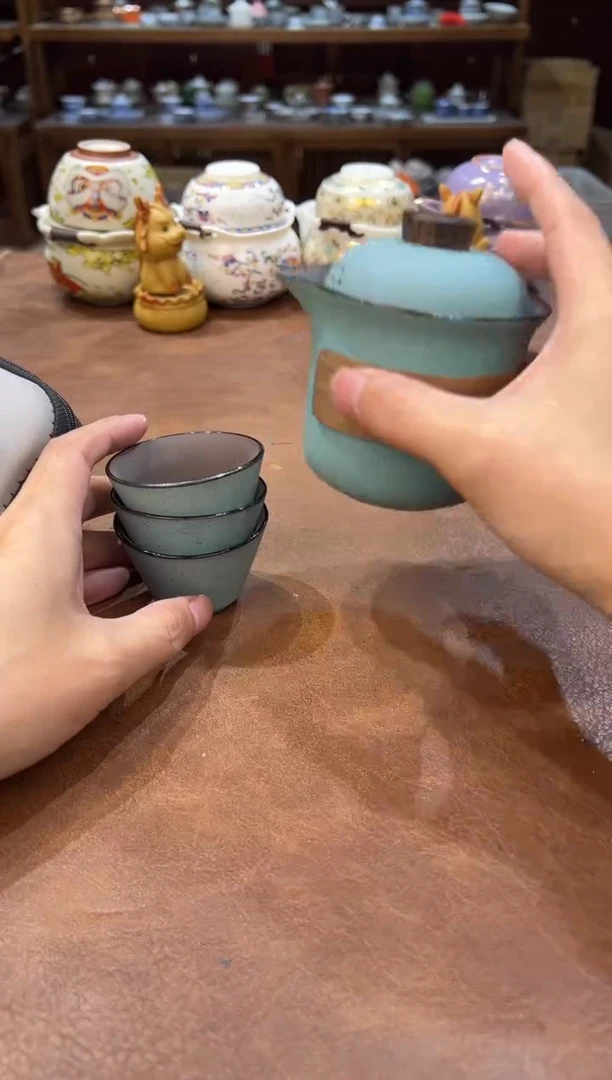 真的很便宜会开片的旅行茶具