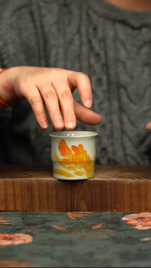 杯釉下彩手工手绘同款陶器