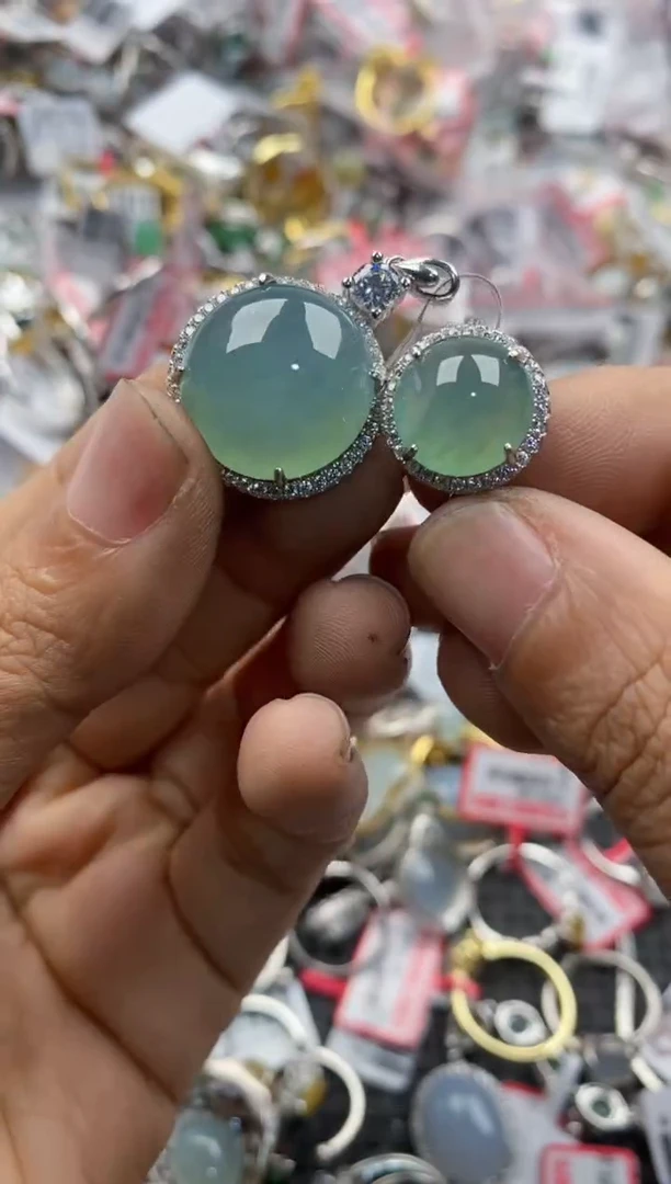 银S925镶嵌戒指翡翠10                  61