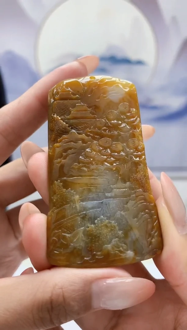 定制翡翠未镶嵌4917MM-毛货挂件48