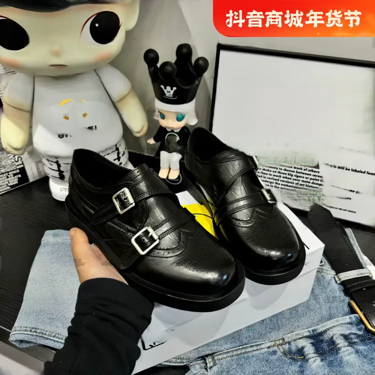 早春新款乐福鞋时尚百搭黑色软底春季厚底平底舒适