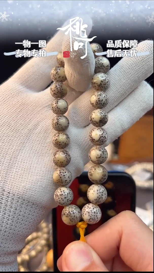 手串星月菩提11*11正圆手持黄金瞳大眼睛海南原生态石玉料同枝果