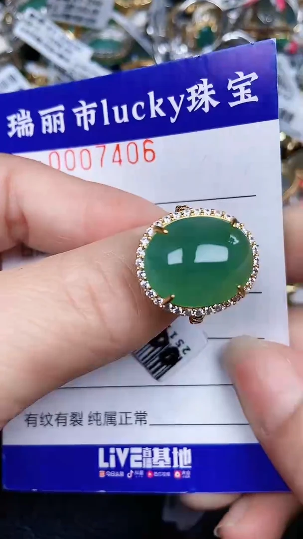 颈饰银S925镶嵌翡翠7406