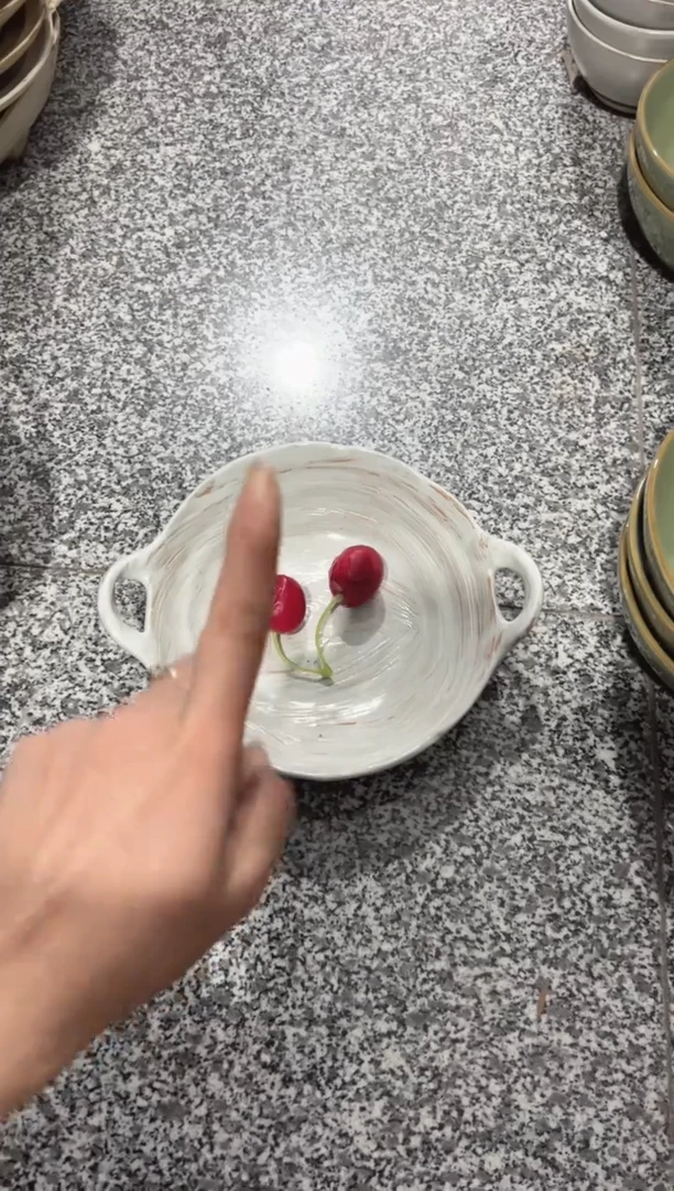 【闪购商品】瓷柴烧双耳异形碗1个