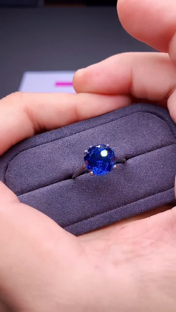 银S925镶嵌戒指托帕石...