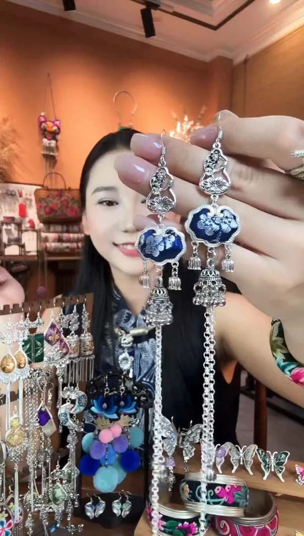 刺绣纯手工民族风耳环