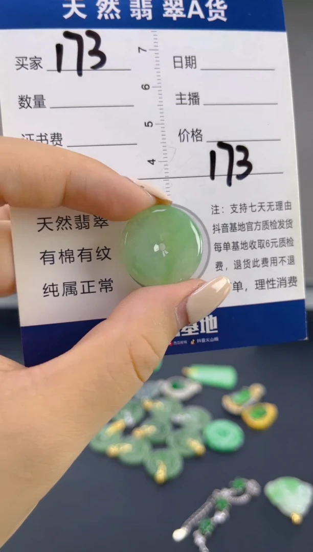 翡翠未镶嵌颈饰天然A货翡翠   173