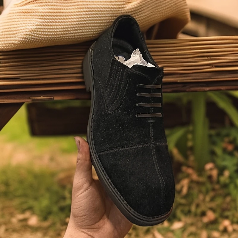 一脚蹬耐磨休闲风防滑休闲皮鞋时尚系带低帮牛津鞋透气英伦