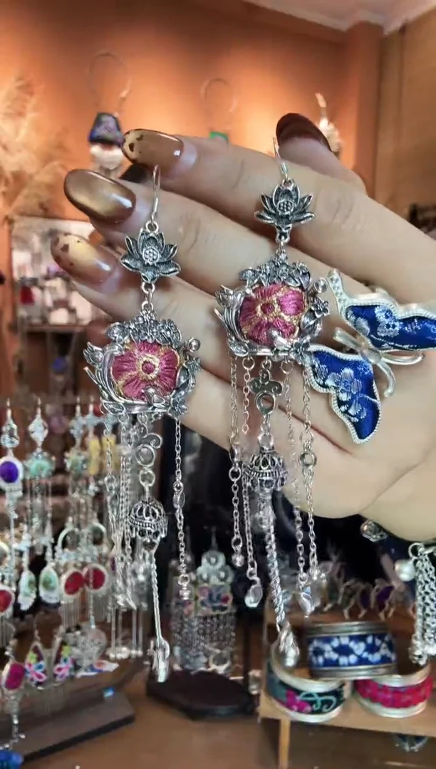 刺绣纯手工民族风耳环