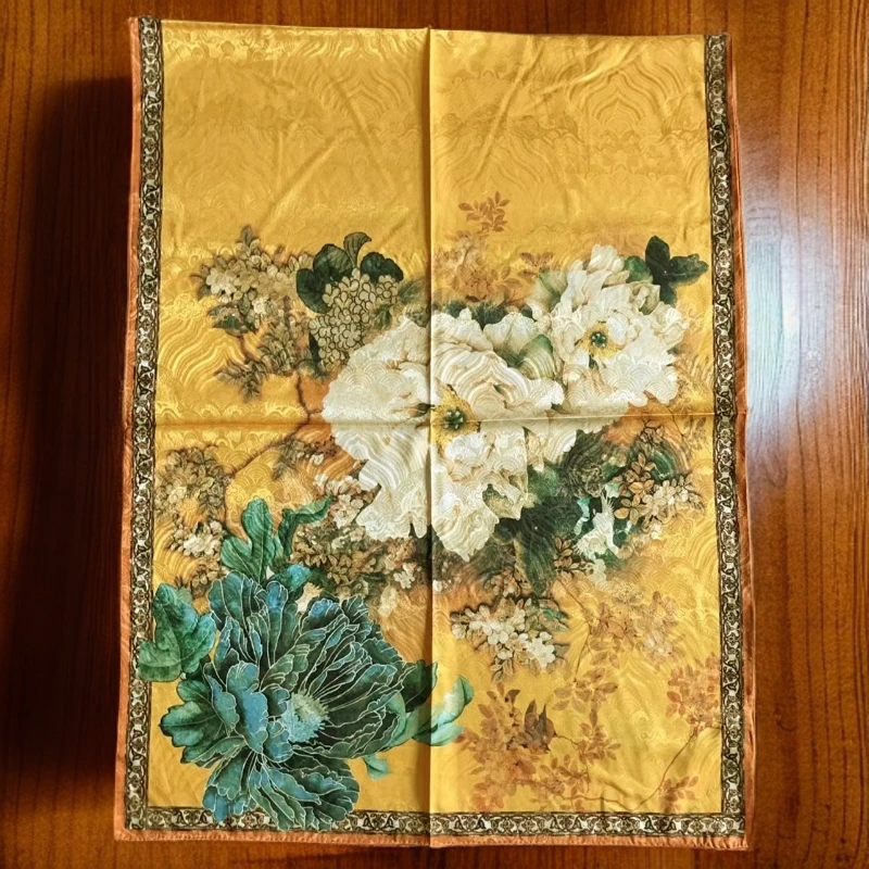 香云龙鳞纹【黄牡丹】Q42丝巾