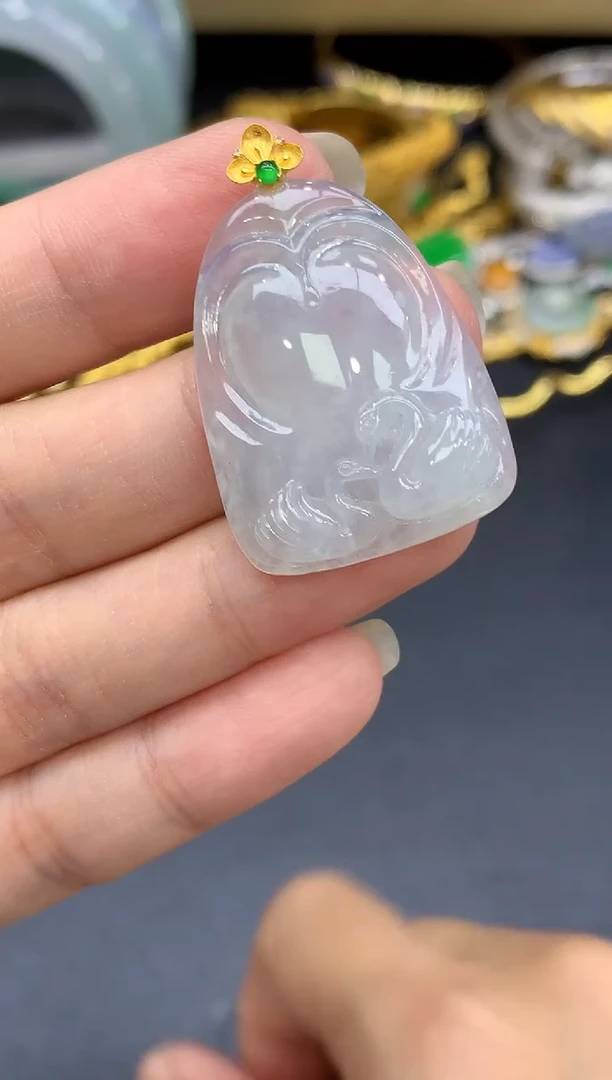 颈饰18K金镶嵌翡翠404-中国好珍宝