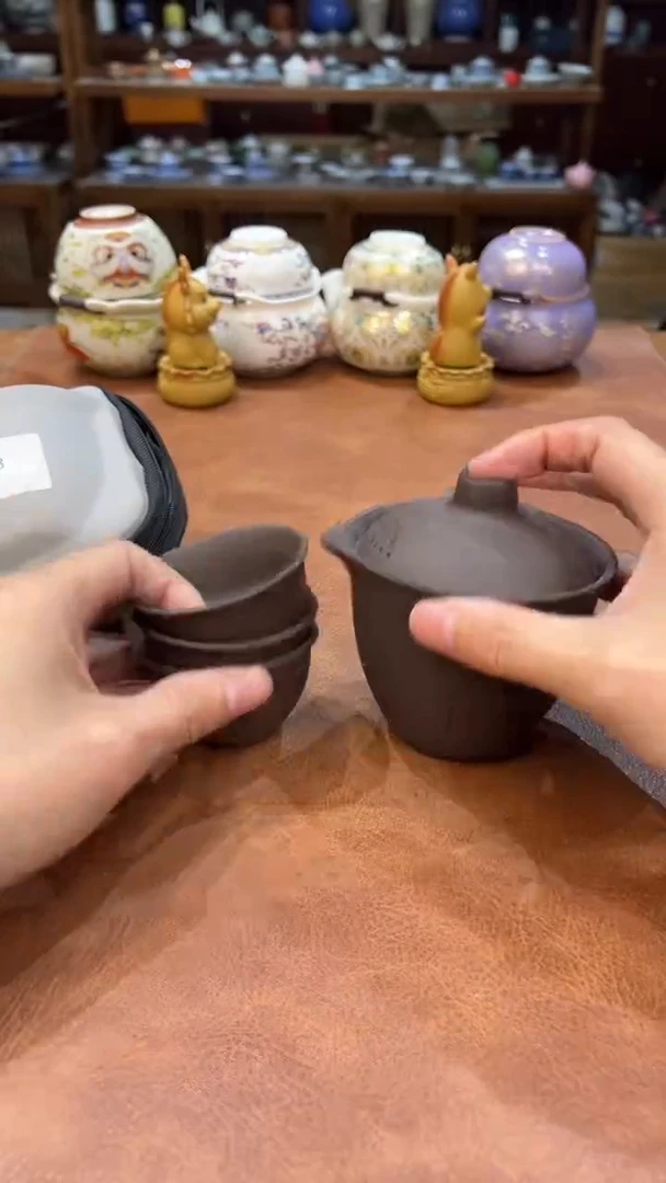 真的很便宜会开片的旅行茶具