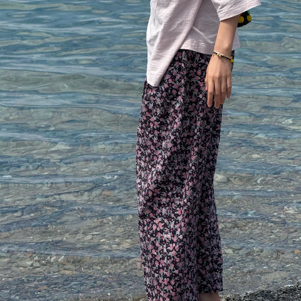 浪清/女装推荐 弗娜伦纯棉碎花时尚休闲裤45407/45549#