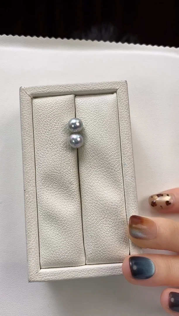 银S925镶嵌耳饰海水珍珠7-8真多麻耳饰