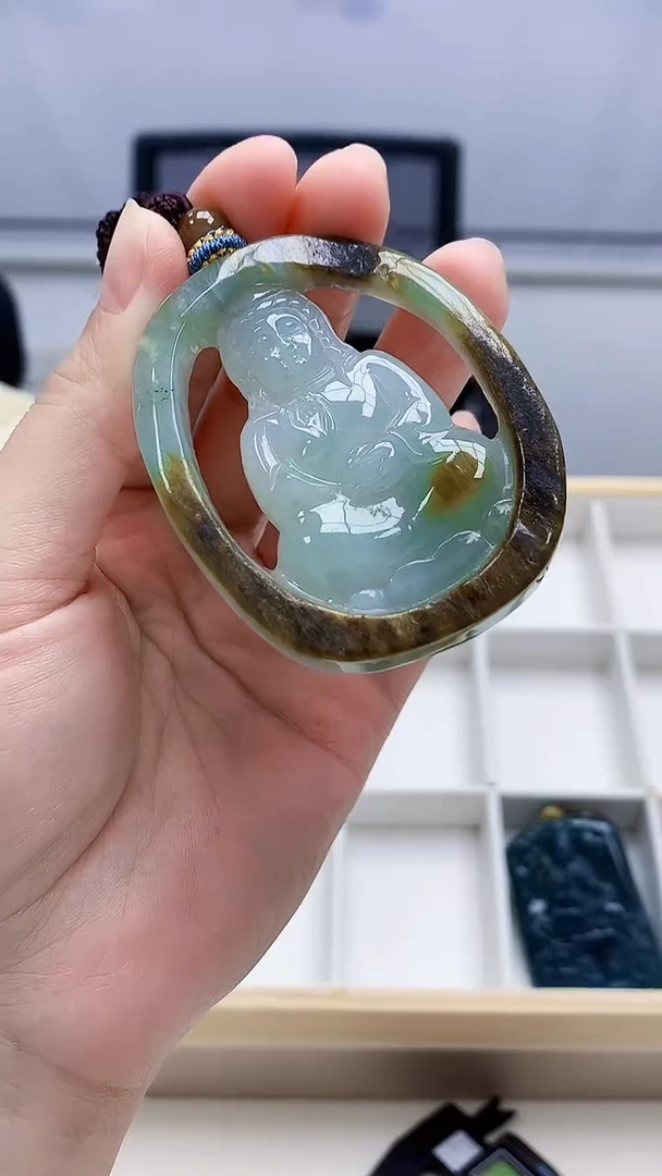 未镶嵌定制翡翠5028lr-毛货挂件59