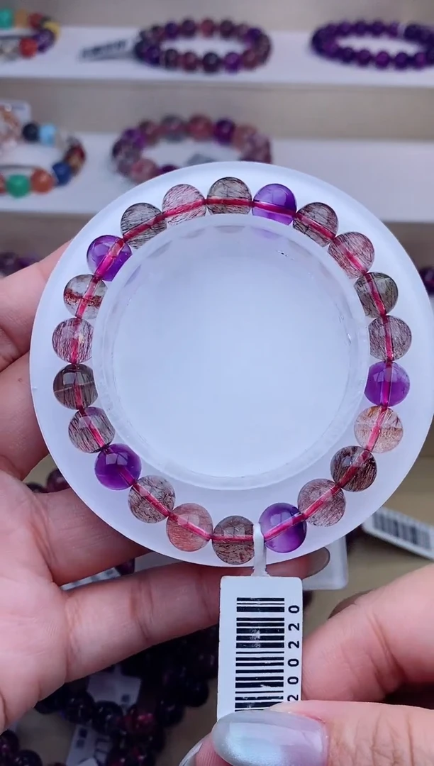 未镶嵌手链水晶黑加仑超七单圈8m+