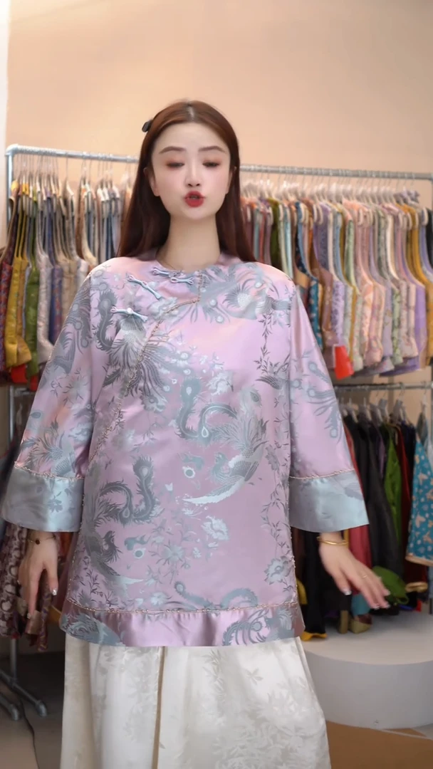 老缎重工紫凤凰贵妃太太服