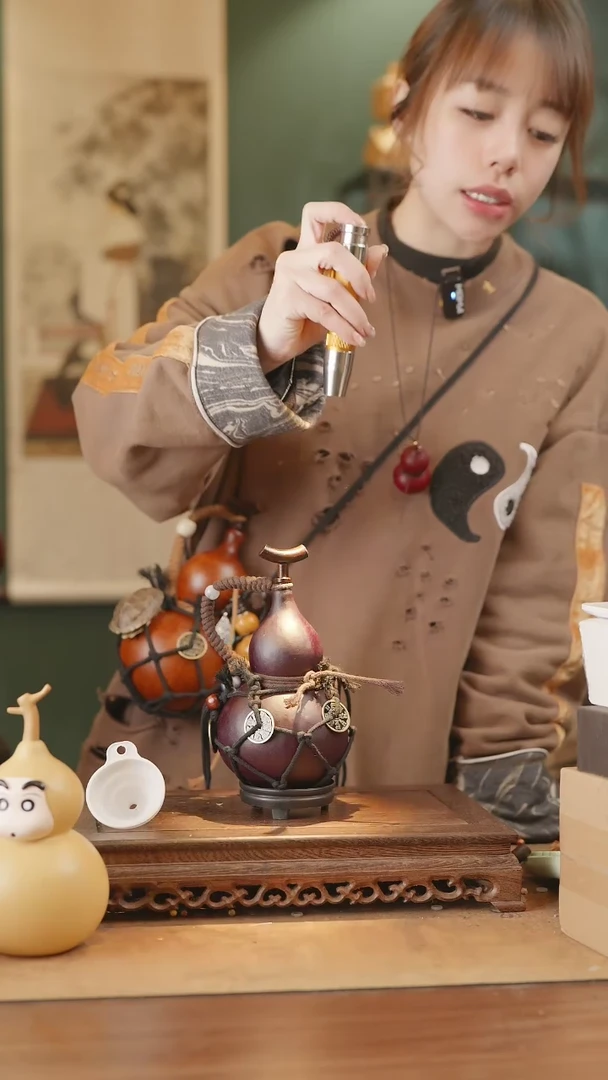 【闪购商品】83号精品天然大漆工艺防渗内胆酒葫芦~