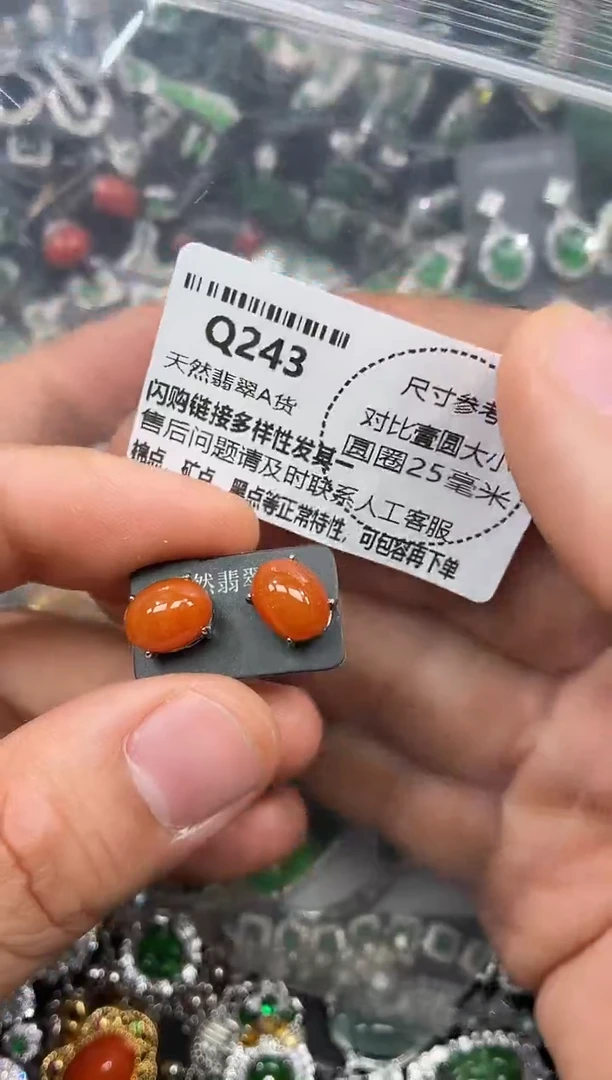 颈饰未镶嵌翡翠Q243耳钉