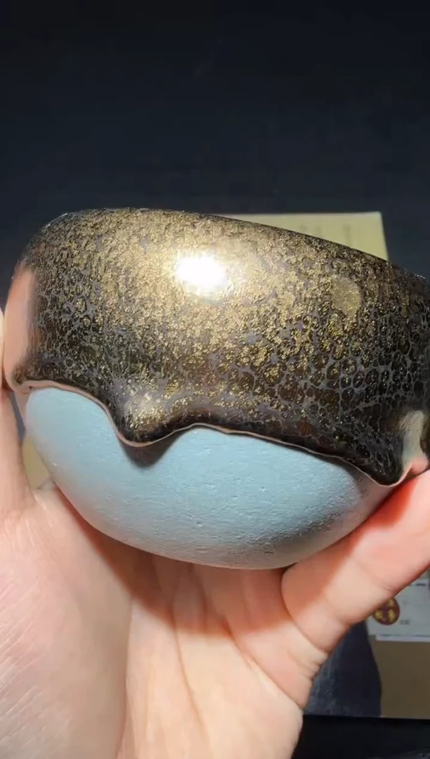 茶盏黄美金星云钵金油滴63
