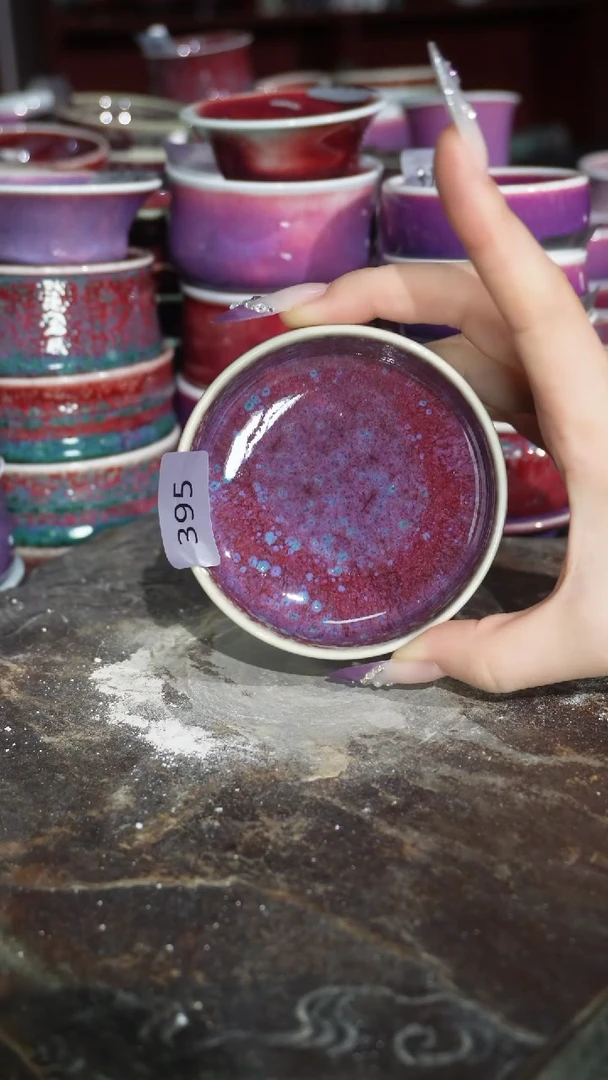 摆件陶精品窑变钧瓷茶器