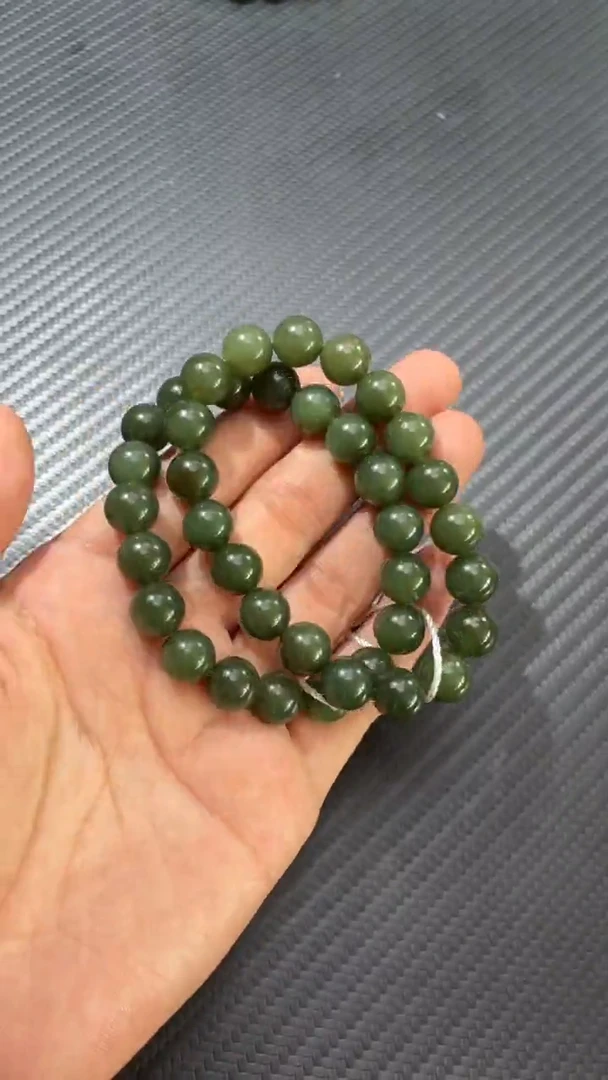 未镶嵌手链和田玉若羌夹层料卡10手串微色差多样性发一