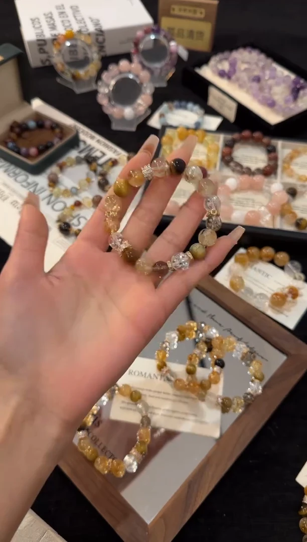 未镶嵌手链水晶黄塔晶x2996