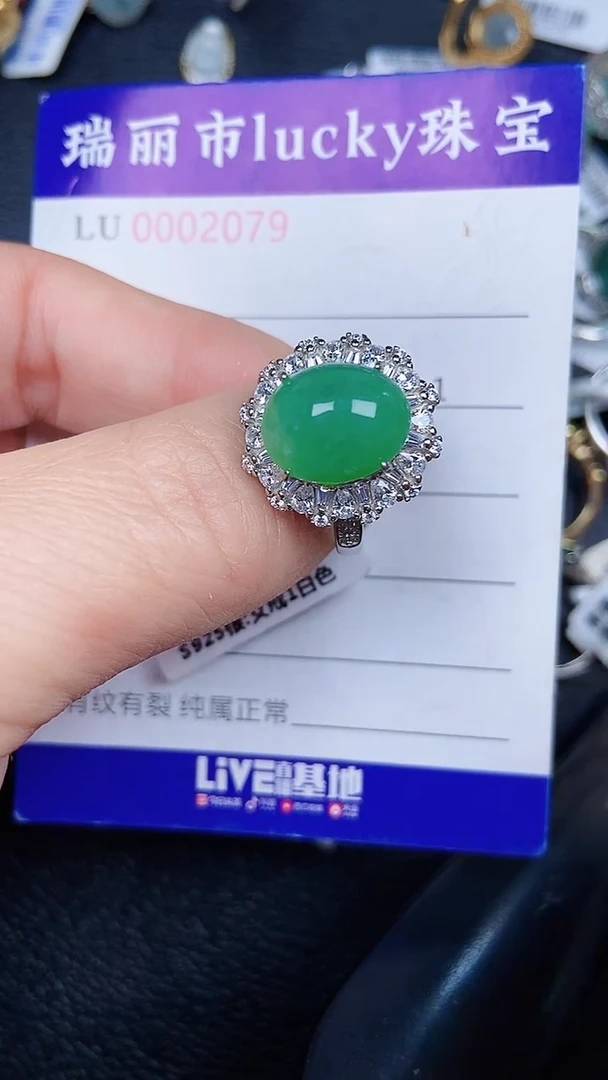 颈饰银S925镶嵌翡翠2079