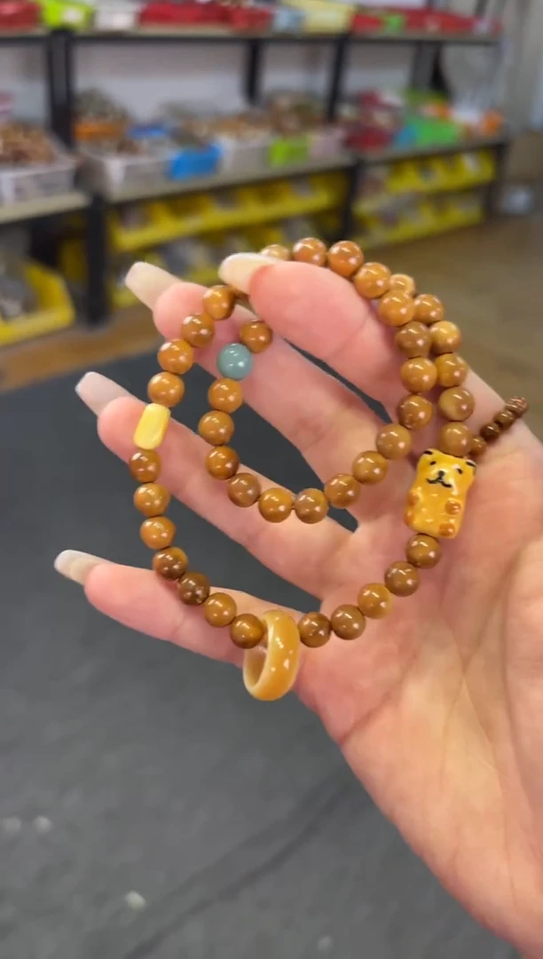 【闪购商品】蜜蜡手链未镶嵌7mm蜜蜡设计库克双圈