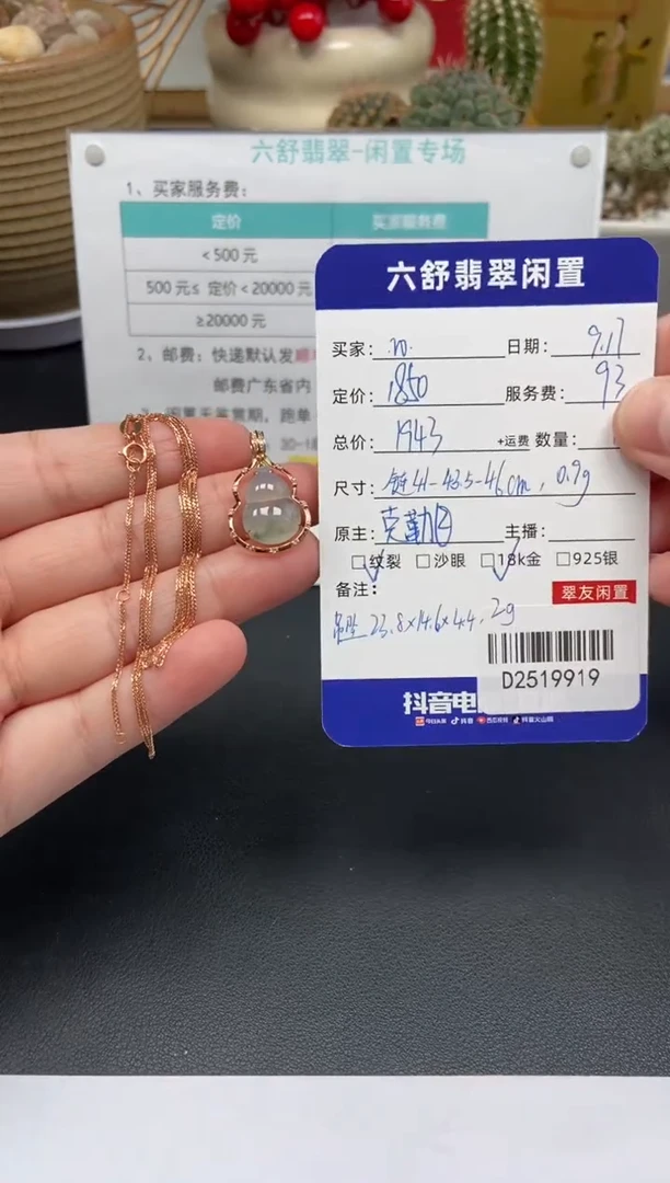 颈饰18K金镶嵌翡翠•*•D2519919